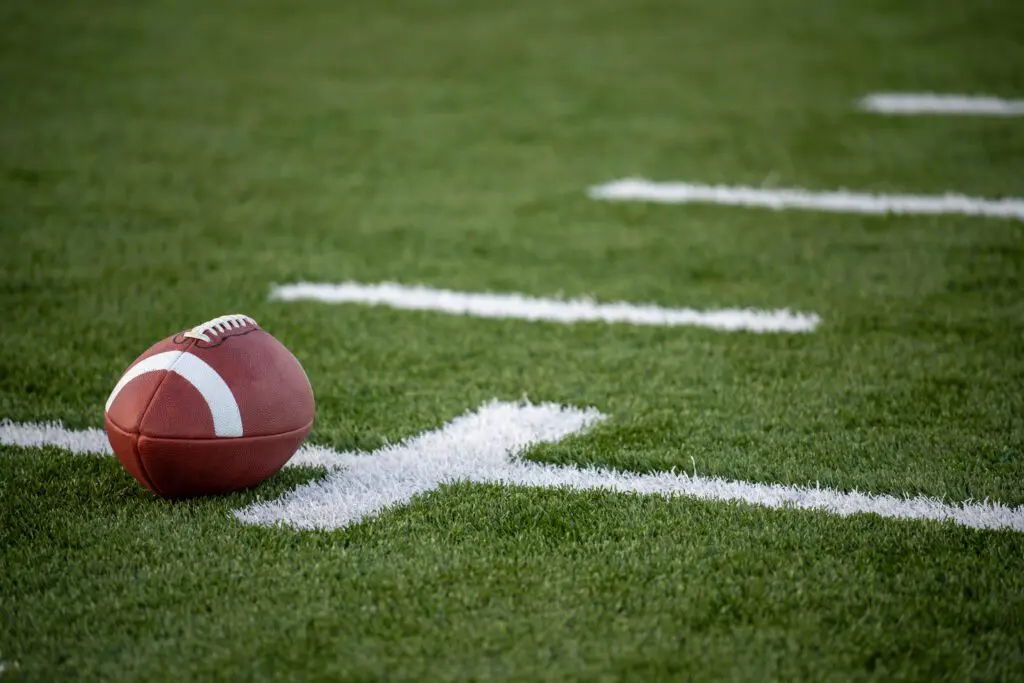 Football on a field (stock)
