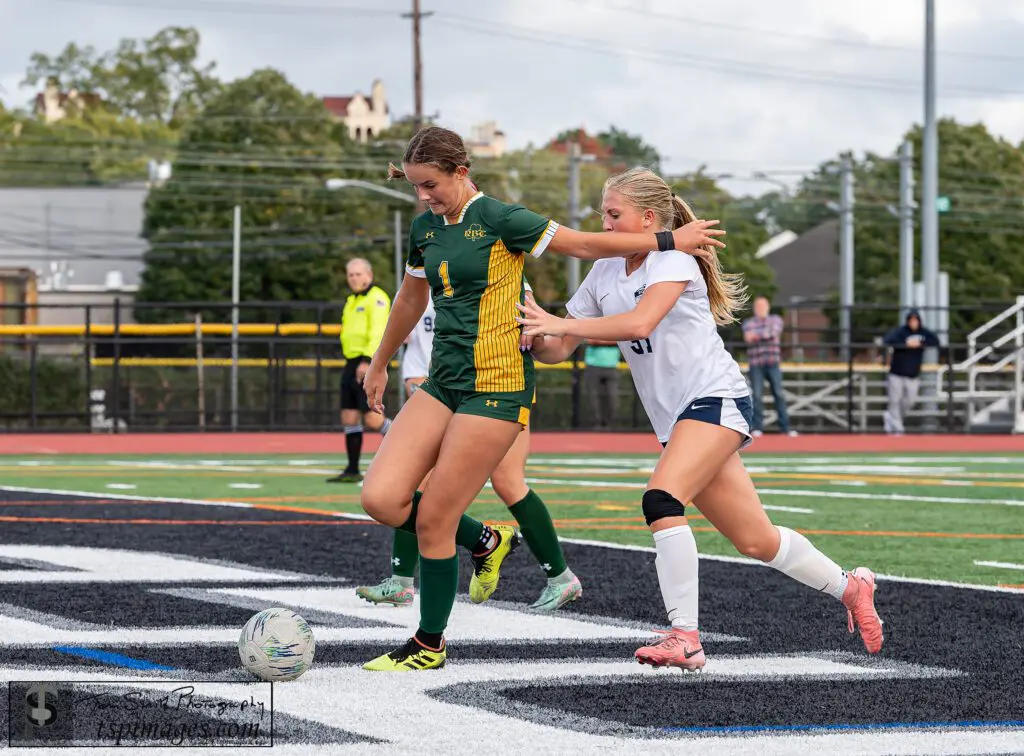 Sophomore Nina Bicej sealed the victory for RBC against Howell with a goal late in the second half. (Photo by Tom Smith)