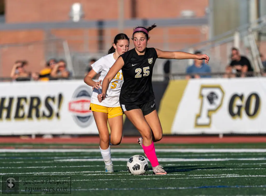 Freshman Maddie Renna scored three goals against TRN in the SCT quarterfinal. (Photo by Tom Smith)