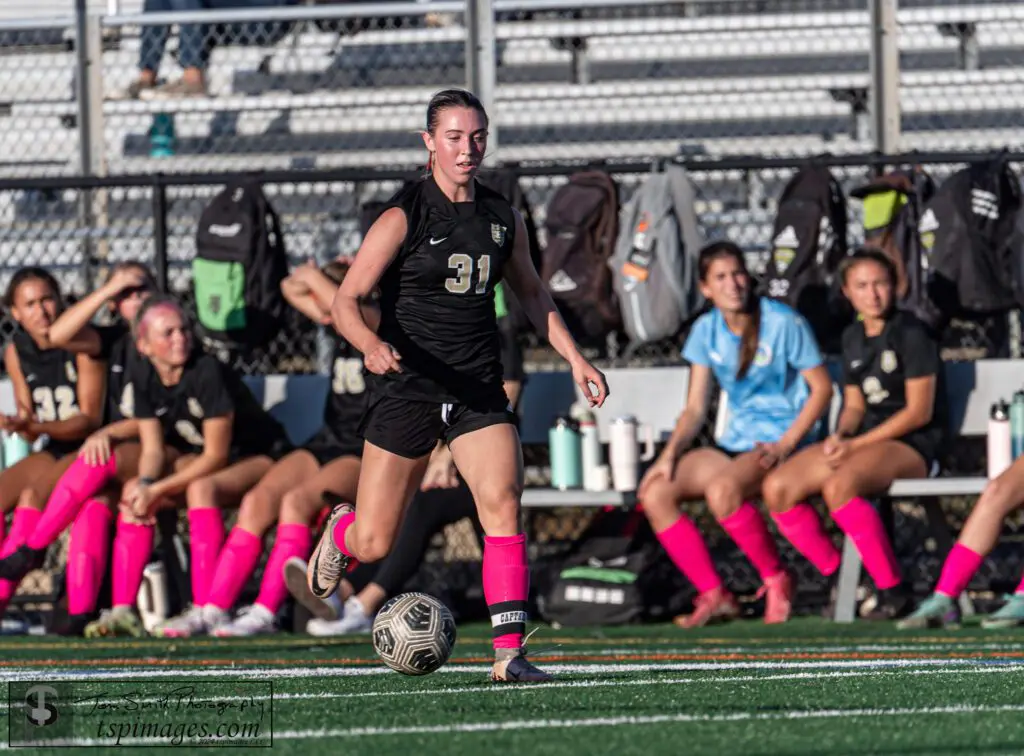 Senior Abby Hanemann had the game-winning assist in double overtime against Howell in the SCT semifinal. (Photo by Tom Smith)