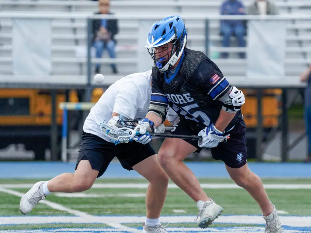 Senior Brendan O'Brien won 23 of 24 face-offs to help lead Shore Regional to a 17-4 win over Toms River East in the quarterfinals of the Shore Conference Tournament. (Bob Badders | rpbphotography.com).