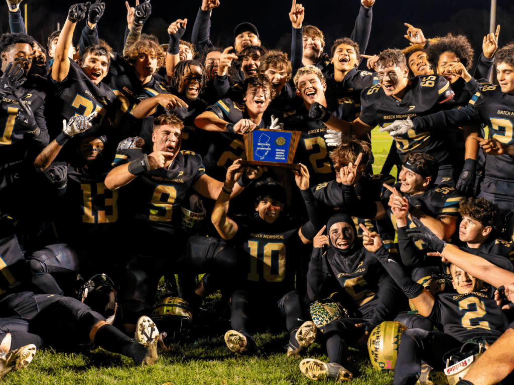 Brick Memorial celebrates winning the 2025 Central Jersey Group 4 Sectional Title (Photo by Patrick Olivero)
