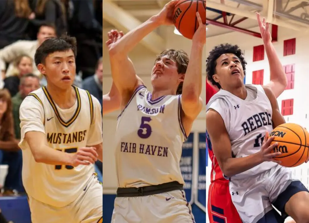 From left: Marlboro junior Nolan Gong (Photo: Patrick Olivero), Rumson-Fair Haven senior Blake Ahmann (Photo: Patrick Olivero) and Howell junior Jayson Parker (Photo: Tom Smith | tspsportsimages.com). 